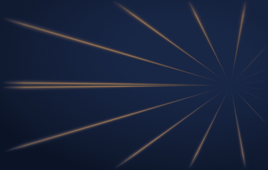 Separate gold paths converging on a single point