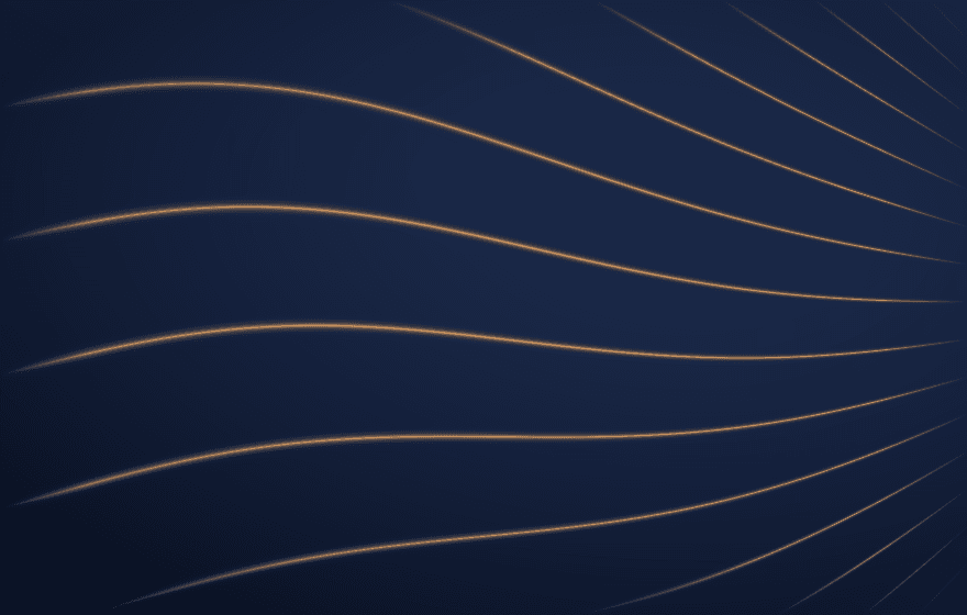 Fine gold strands drawing together across a deep navy field
